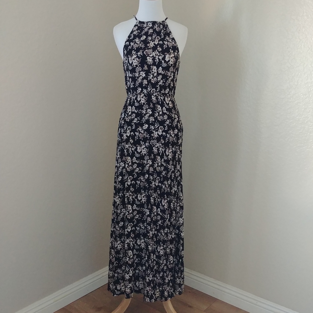Halter Floral Maxi Dress